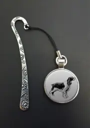 Spaniel Dog Pendant On a Metal Design Bookmark Birthday Gift N641