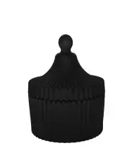 Ribbed Carousel Series (Matt Black #4086)(Empty Glass Wax Candle Jar)
