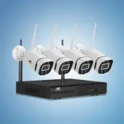 Set of 4 Security Camera, 8 Channel Wireless Spy Surveillance Pet Cameras Hidden