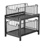 Carbon Steel Pull Out Cabinet Organizer Spice Jar Storage Rack Kitchen