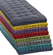 Thick Velvet Bench Cushion for 2/3 Seater 100/120cm Cotton Fluffy Long Bench Seat Pad for Garden, Home, Dinning Patio, Swing Orange 160*40cm