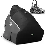 LI LIBZAKI Zero Turn Mower Cover ,Waterproof Duty 420D Marine Grade Fabric will not Fade - Universal Fit for John Deer,Husqvarna,Cub Cadet Zero Turn Up to 60" Lawn Mower Decks,Dimensions: 79" L X 46" W (across front) X 55" H-Gray