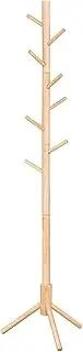VASAGLE Coat Stand, Solid Wood Coat Rack, Tree Shaped Coat Rack, 8 Hooks, 3 Adjustable Heights, for Clothes, Hat, Bag, for Living Room, Bedroom, Office, Natural RCR004N01