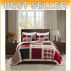 Lightweight Reversible Patchwork Quilt Set for Oversized King, 3-Piece Bedspread