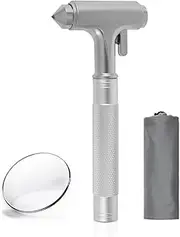 Car Glass Breaker with Seatbelt Cutter, Metal Car Safety Hammer, Nonslip Handle Car Emergency Hammer, Car Window Breaker, Car Escape Hammer for Car Accidents (Silver, 1 Pack)