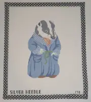Silver needle hand painted canvas Mr Badger Wind in the Willows #173