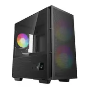 DeepCool CH360 Digital Black Micro ATX Case, Digital Status Display, Tempered Glass Window,1x USB 3.0, 1x USB-C, HD Audio, 2x 140mm ARGB and 1x 120mm R-CH360-BKAPE3D-G-1