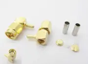 100x SMA Male Right Angle Crimp RG174 RG316 RG179 RG187 RG188 Cable RF Connector