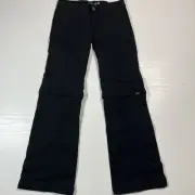 prAna Monarch Convertible Pant Womens 2 Short Black Bootcut Full Length New