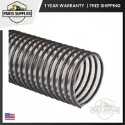 Flexaust Flex-Tube PV 6" ID x 25' Clear w/ Black PVC Helix Hose for Leaf Vacuum