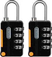 New Version 2 Pack Combination Padlock, 4 Digit Locker Lock Weatherproof Padloc