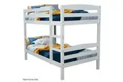 KINGSTON SLUMBER Single Bunk Bed Frame, Solid Pine 2-in-1 Modular Design, White