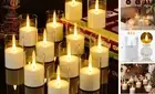 12Pack Flickering Flameless LED Candles with Timer, Battery Powered - Small