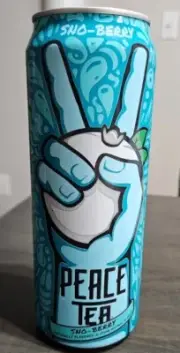 Full Sealed Can Peace Tea Sno-Berry Iced Tea 23 oz Snow Blueberry Iced Tea Yummy
