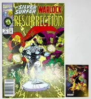 New Silver Surfer Warlock Resurrection #1 1993 Comic Book + 1992 Marvel Card