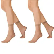 Kayser 2 Pack Sheer Anklets 15 Denier Women Stockings Socks Tights Beige H10203