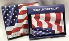 American Flag Printed Wallet Handcrafted Tri-Fold Men's Vegan Leather Great Gift