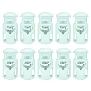 30Pcs 5.5x3mm Cord Lock Plastic Single Hole Spring Toggle Stoppers, Lake Blue
