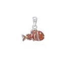 Clownfish 925 Sterling Silver Pendant Sea Life Ocean Beach Fine Jewelry