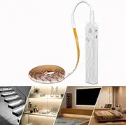 Motion Sensor Light,Minsezhi 1M/3.28FT LED Strip Lights,LED Closet Strip Light,Counter Light Band,Under Cabinet Lights,5V USB Battery Powered Cabinet Closet Night Tape Lights,Waterproof-Warm White