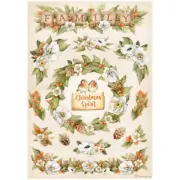 Stamperia Rice Paper Sheet A4-Family Garlands, Winter Valley - 6 Pack