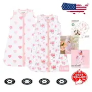 2-Pack XXL Organic Cotton Baby Sleep Sacks with Two-Way Zipper - All Seasons