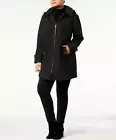 MICHAEL Michael Kors Plus Size Zip-Front Walker Coat Black 3X NWT! $340