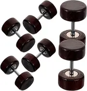 [TENDYCOCO] 6pcs Dumbbell Earrings Earrings for Men Studs for Men Circle Gauge Earrings Small Earring Studs Earrings for Men Screw Flat Back Earring Disc Earring Wood Brown