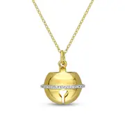 0.07 CT. T.W. Natural Diamond Bell Pendant in Sterling Silver with Yellow Rhodium