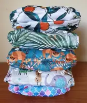 1 x ICLOTHUP Baby One Size Double Gusset Pocket Cloth Nappy Shell