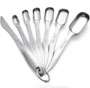Heavy Duty Measuring Spoons Set Stainless Steel, Metal Measuring Cups and Spoons