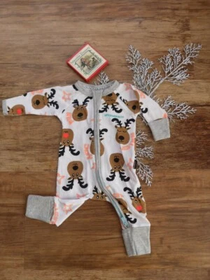 BONDS WONDERSUIT CHRISTMAS JOYFUL REINDEERS SIZE 00, 3-6 Months