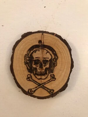 2.5” Hand Burned Pyrography Ornament “Death By Stereo”