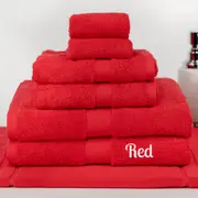 Brand New 7 Pieces 100% Cotton Bath Sheet Set Red