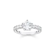 Heritage Glam Solitaire ring with white zirconia stones