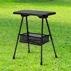 Foldable Camping Table W/ Mesh Storage Bag for Hiking Backpacking (Black) AU