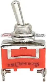DJDLFA 1PCS E-TEN1021 Orange 2-Pin 2 Terminal ON-Off 250V 15A AC SPST Mini Auto Toggle Switch 2 Position Contact Switches(E-TEN1021)