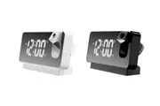 2Pcs Projection LED Digital Alarm Clock For Ceiling Loud Alarm Clock For Heavy Sleeper-Black And White