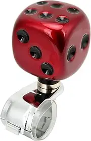 XTevu Dice Shape Power Handle Spinner - Car Steering Wheel Spinner Suicide Knob Labor Saving - for Cars Trucks Tractors Boats - Car Turning Aid Knob Car Wheel Spinner Handle(red)