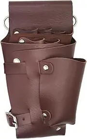 BAZEITFLOW Professional Barber Tools Organizer Waist Bag Multi Functional Scissors Holder Pouch for Hairdressers Durable Brown Tool Holder for Hair Salon Equipment for Scissors