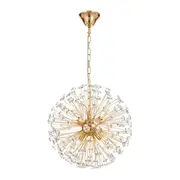 Lerida Gold 8 Light Chandelier 40cm Crystal Ball Pendants Lights Telbix Lighting