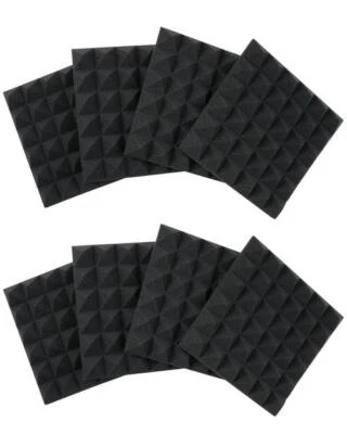 Gator Eight Pack of 2 inch.-Thick Acoustic Foam Pyramid Panels 12 inch.x12 inch.