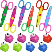 Set of 6 Children'S Craft Scissors Set, Children'S Zigzag Scissors with 8 Mini P