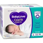 BabyLove Cosifit Newborn Nappies Size 1 (up to 5kg) 84 Pack (pack o 2)