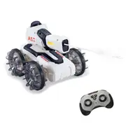 Catzon Amphibious Remote Control Car Waterproof RC Truck Water Pool Toys for Kids White