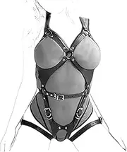 [THREMA] Women Faux Leather Bondage Body Belt Adjustable Belt Sexy Punk Strapless Strap Lingerie Garter Belts