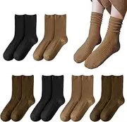[FUIPVGI] 6 Pairs Womens Socks, Women’s Multi Pack of Colorful Gentle Grip Socks, Women Cotton Socks, White Socks, Ladies Crew Socks, Sports Socks, for Sports, Parties, Leisure (Multicolour, One Size)
