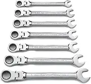 GEARWRENCH 7 Pc. 12 Point Flex Head Ratcheting Combination Metric Wrench Set - 9900D