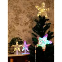 在飛比找ETMall東森購物網優惠-圣誕節裝飾品圣誕樹裝飾樹頂星LED亞克力流星雨彩燈五角星樹頂