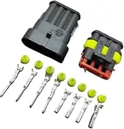 Waterproof Connector AMP 1.5 1P 2P 3P 4P 5P 6P Automotive Connector Male/Female Plug Holder(3sets 4p 1.5 no wire)